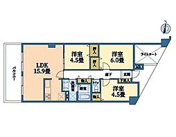 ダイアパレスつづきの丘 3LDKの間取図画像