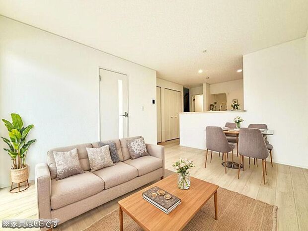 ここにいる時間が一番長いから　やっぱりリビングは明るい方がいいですよね  