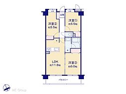 ライオンズガーデンヒルズ上大岡 3LDKの間取図画像