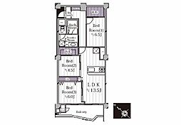 藤が丘マンション 3LDKの間取図画像