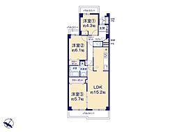 ピアパレス戸塚 3LDKの間取図画像