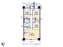 ガーデンステイツ中野島 3LDKの間取図画像