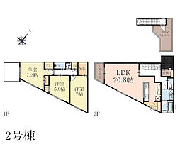 町田市上小山田町　新築未入居戸建　全1棟 3LDKの間取り