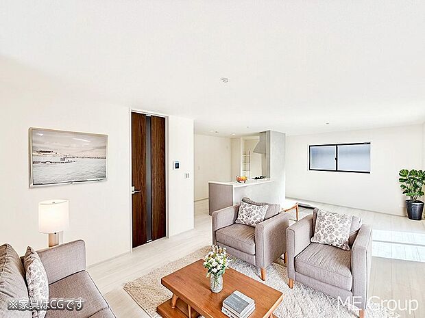 ■家具を置いてもゆったり過ごせる広さのリビング