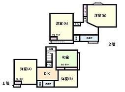 多摩市落川　中古戸建 5DKの間取り