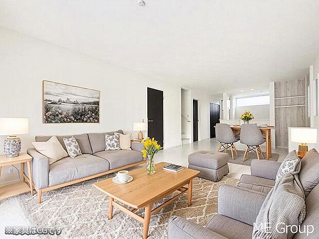 ■家具の配置がしやすく模様替えも楽しめる空間※家具はCGです