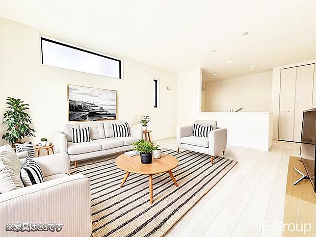 ■白を基調としたリビングはどんなインテリアにもマッチします