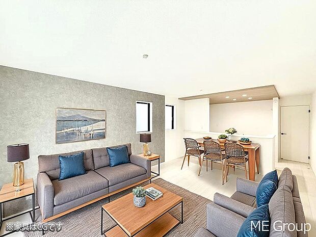 ■家具を置いてもゆったり過ごせる広さのリビング