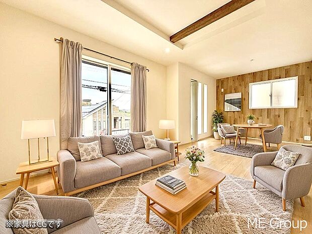 ■家族が自然と集まり、楽しい時間を過ごせるリビング