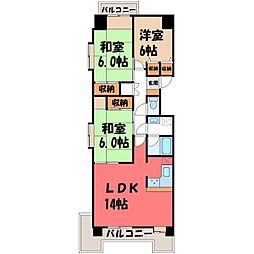 赤羽ハイツ 3LDKの間取図画像