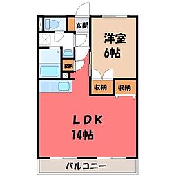 レジデンス三和 3階1LDKの間取り