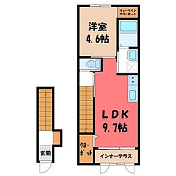 コーポDK2A棟 1LDKの間取図画像