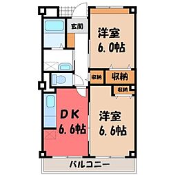 スプランドールSマンション 2DKの間取図画像