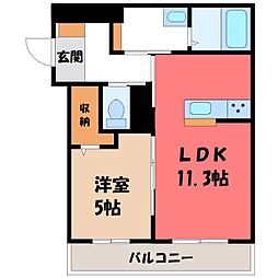 ザ・ルミナ 1LDKの間取図画像