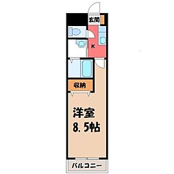 ソレアード元今泉 1Kの間取図画像