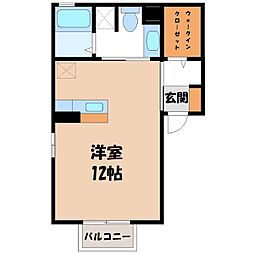 アムール ワンルームの間取図画像