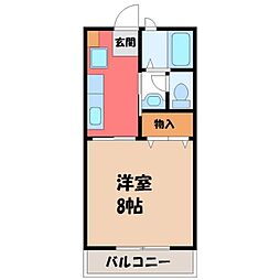 NONNINA 1Kの間取図画像
