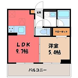 レフィナード 1LDKの間取図画像