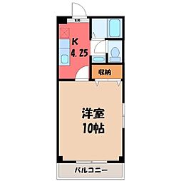 メゾンロイヤルつるた 1Kの間取図画像