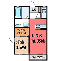 クレモア 1LDKの間取図画像