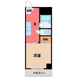 UTハイツ 1Kの間取図画像