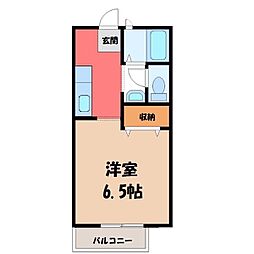 リバティーA 1Kの間取図画像