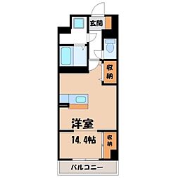 S-FORT宇都宮南大通り ワンルームの間取図画像