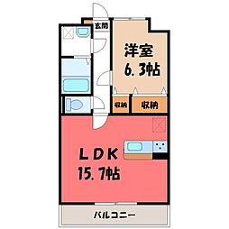 フォルテ 1LDKの間取図画像
