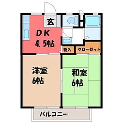 キクチハイツC 2DKの間取図画像