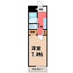 くれよんハウス 1Kの間取図画像