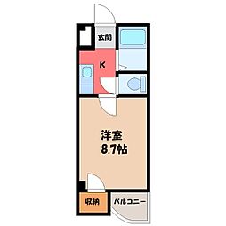 寛永ハイツ 1Kの間取図画像