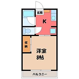 タカヲイン 1Kの間取図画像