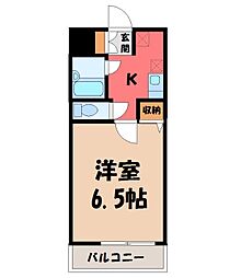 ランドパレス宇都宮平成通り 1Kの間取図画像
