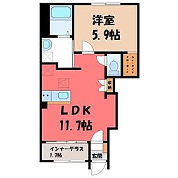 ブループラム 1LDKの間取図画像