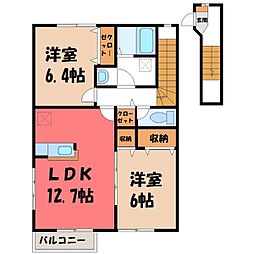 グリーンヒルズ 2LDKの間取図画像