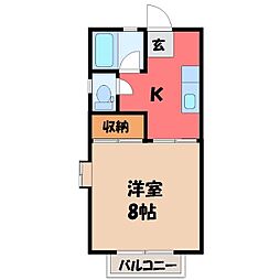 パークヒル6 1Kの間取図画像