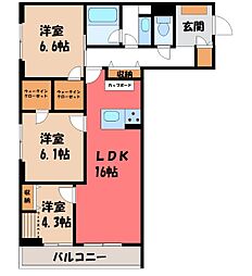 ヴェルコリーナ 3LDKの間取図画像
