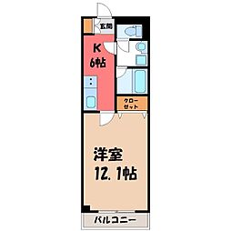LOTUSMARSH元今泉 1Kの間取図画像