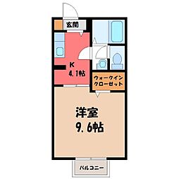 キャット・ワン 1Kの間取図画像