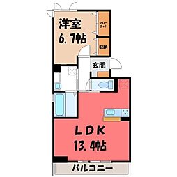 アメニティグランデ 1LDKの間取図画像