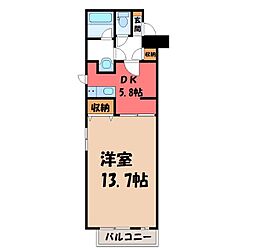 ディアーナM 1DKの間取図画像
