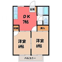 コーポ・アイC 2DKの間取図画像
