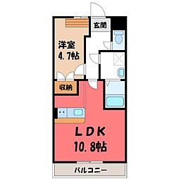 ヴィレッジクレア 1LDKの間取図画像