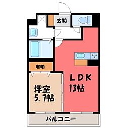八幡山公園ザ・レジデンスB 1LDKの間取図画像