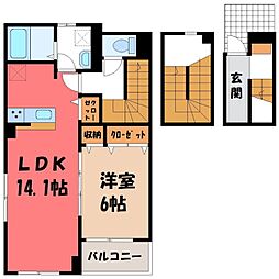 ロイヤル・鈴E 1LDKの間取図画像