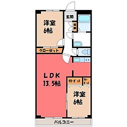 ネオニシキ 2LDKの間取図画像