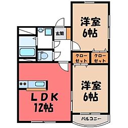 VILLAソレイユ 2LDKの間取図画像
