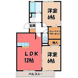 グレースコート2 2LDKの間取図画像