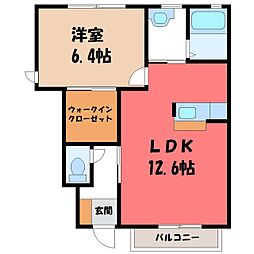 メゾンアベニールB 1LDKの間取図画像