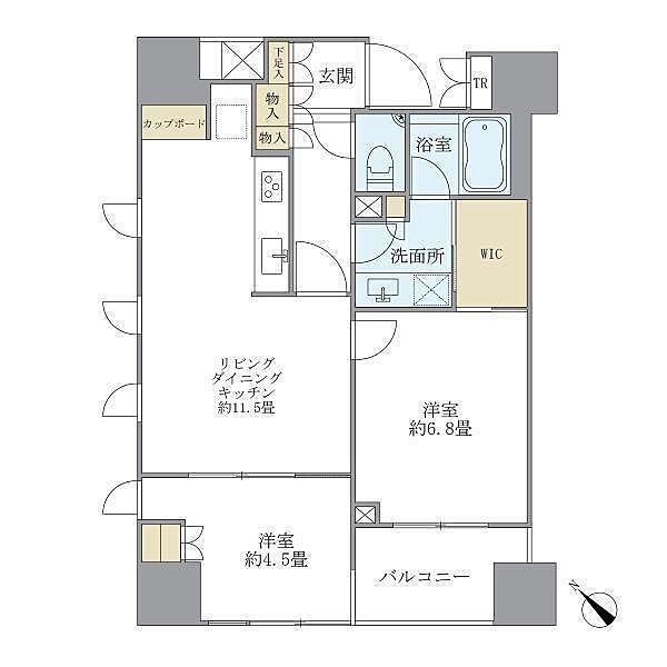 Brillia銀座id ｜東京都中央区銀座2丁目(賃貸マンション2LDK・11階・56.33㎡)の写真 その2